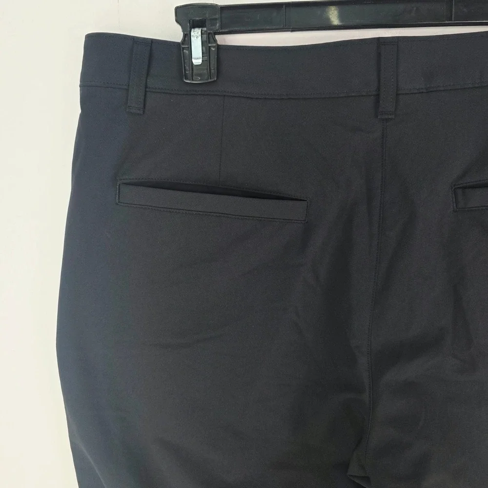 Under Armour Mens Black Golf Pants Flat Front UA Performance Trousers 38x32